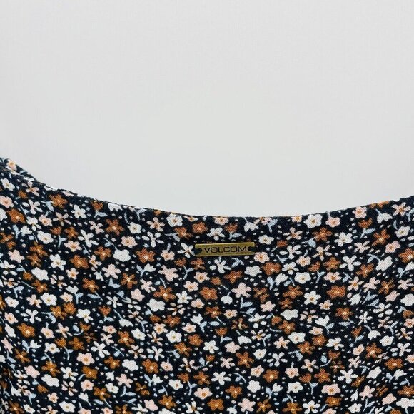 Volcom Juniors Large Floral Print Hey Stone Hey Slit-Front Midi Dress Black $55 - Picture 7 of 10